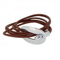 Bracelet double tour cuir femme