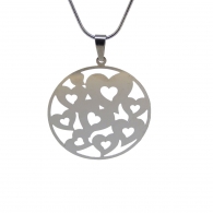 Pendentif acier coeur