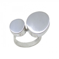 Bague double parabole argent