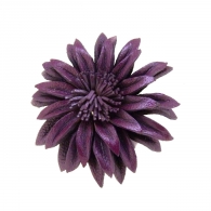 Bague fleur cuir pourpre