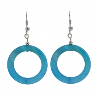 Boucles anneau nacre bleue