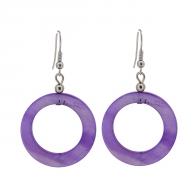 Boucles anneau nacre violette