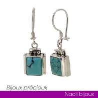 Boucles argent et turquoise