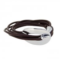 Bracelet double tour cuir femme Marron