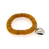 Bracelet nacre orange et coeur