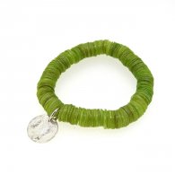 Bracelet nacre verte et piece de metal argent�