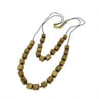 Collier 2 rangs cubes dor�s