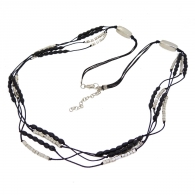 Sautoir perles argent�