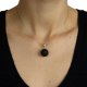 Pendentif argent et pierre de lave.