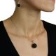 Pendentif argent et pierre de lave.