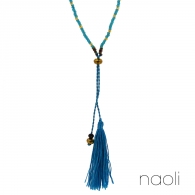 COLLIER POMPON TURQUOISE